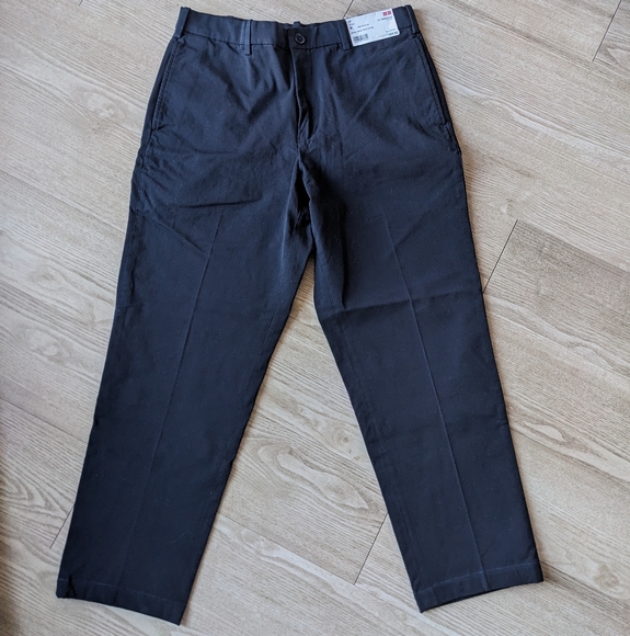 Uniqlo Smart Cotton Cropped Ankle Pants Navy Medium NWT - Picture 2 of 2
